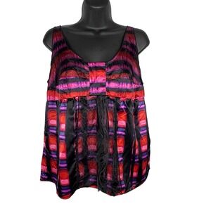 Mix It Sheer Overlay Babydoll Top Womens Large Retro‎ Y2K Party Going Out Vamp